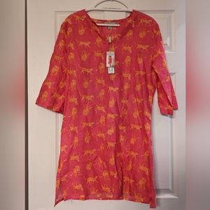 Charlie Paige Pink w/ Cheetahs bathing suit coverup